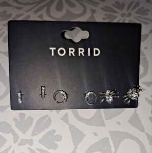 Torrid Black and Silver Earring Set